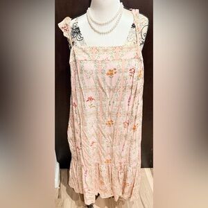 Agua Bendita Pink Floral Pencil Skirt